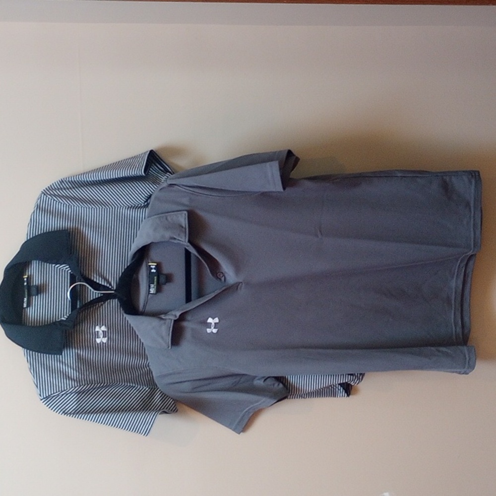 Under Armour Black and Gray Polo Shirts